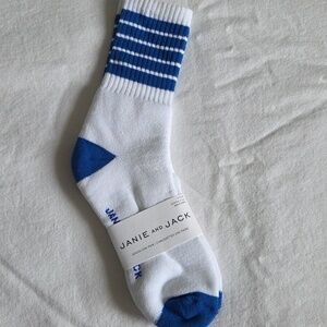 Janie and Jack Blue and White Striped Socks